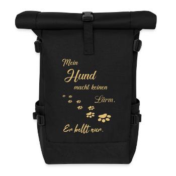 Dogs dog talk - Roll Top Backpack - black - Front