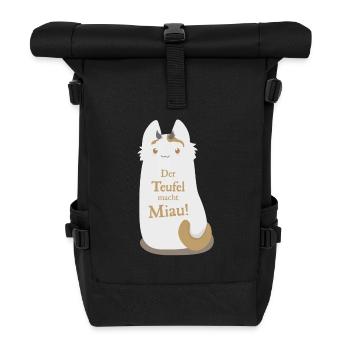 Miau - Rolltop Rucksack - Schwarz - Vorne