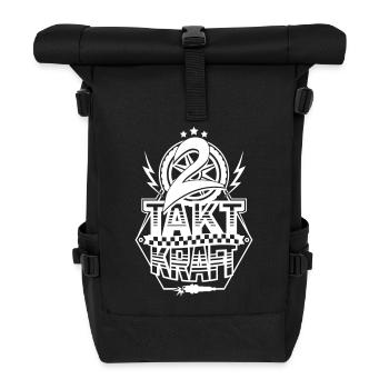 2-Takt-Kraft / Zweitaktkraft - Rolltop Rucksack - Schwarz - Vorne