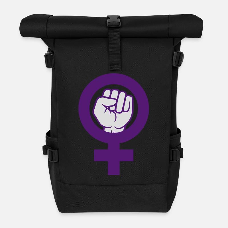 Feminist Symbol Frauenrechte Faust - Rolltop Rucksack - Schwarz