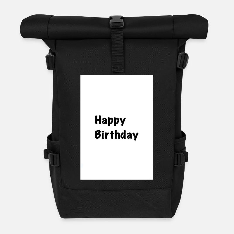 Happy birthday - Sac à dos roll top - noir