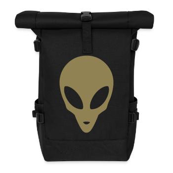 Silhouette of an alien head - Roll Top Backpack - black - Front
