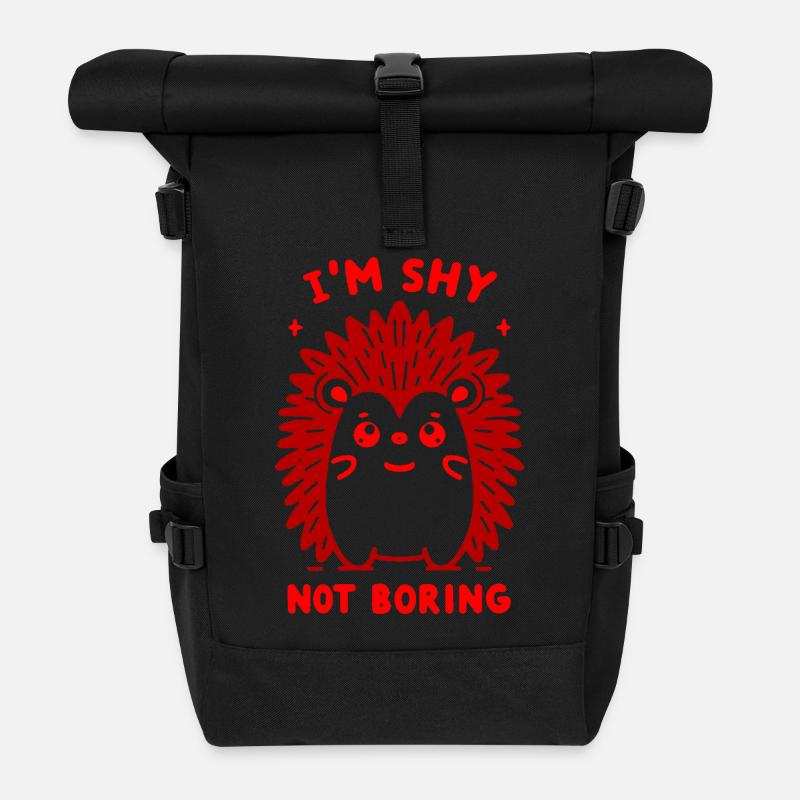 Hérisson rouge timide - Sac à dos roll top - noir