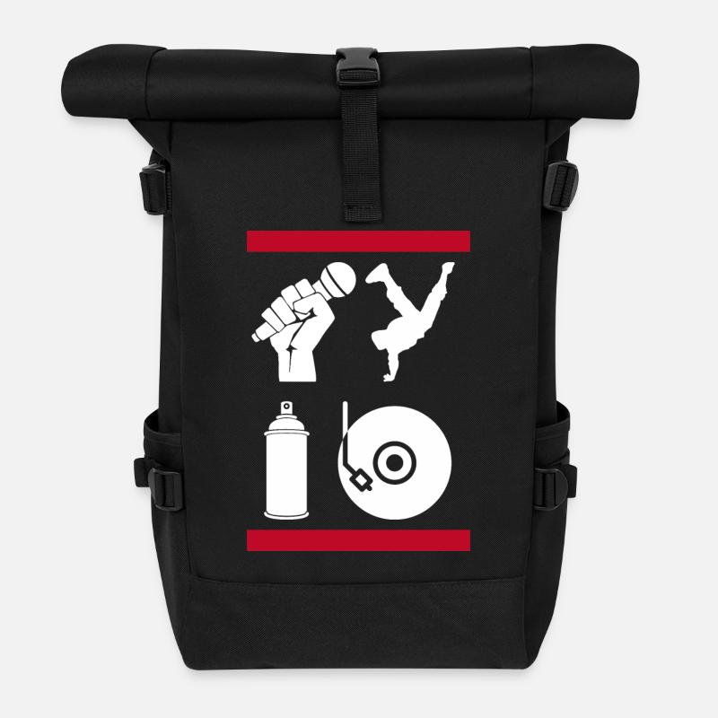 The 4 Elements of Hip-Hop - Roll Top Backpack - black