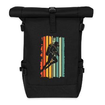 Scuba Diving Diving Diver Vintage - Roll Top Backpack - black - Front