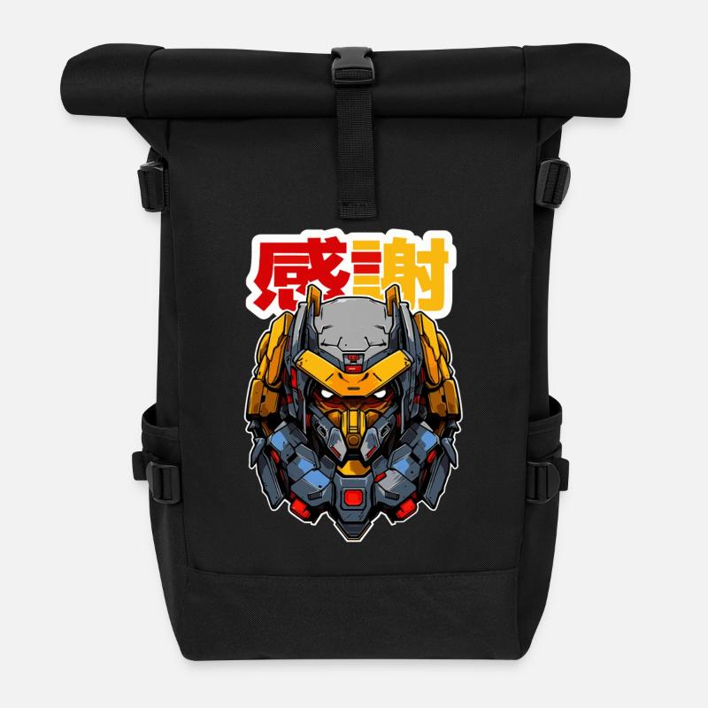 Anime Roboter TWO! - Rolltop Rucksack - Schwarz
