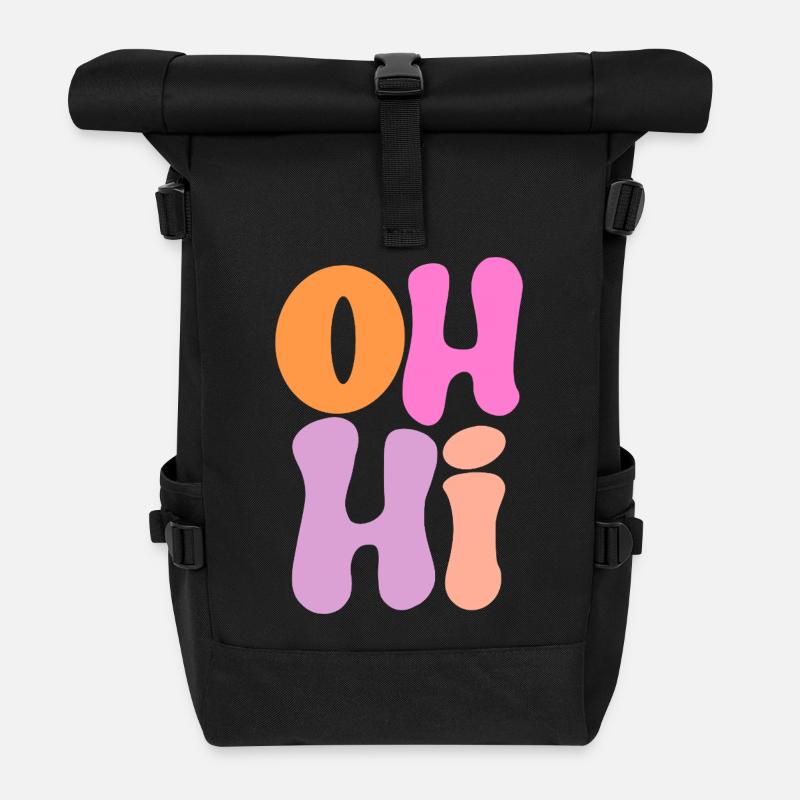 Design de lettres ludique aux couleurs pastel - Sac à dos roll top - noir