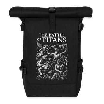The Battle of Titans Mythical Clash Design - Roll Top Backpack - black - Front