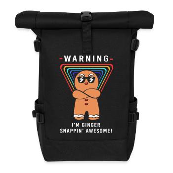Lebkuchen Weihnachten Lebkuchenmann Gingerbread - Rolltop Rucksack - Schwarz - Vorne