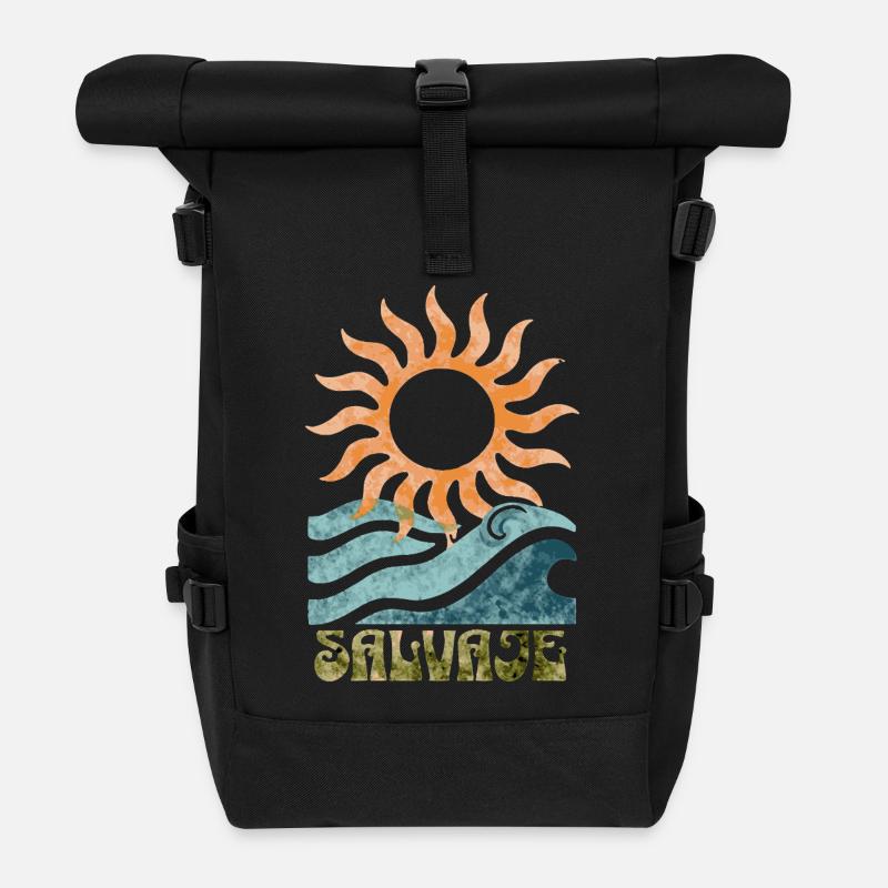 Surf Salvaje  - Roll Top Backpack - black