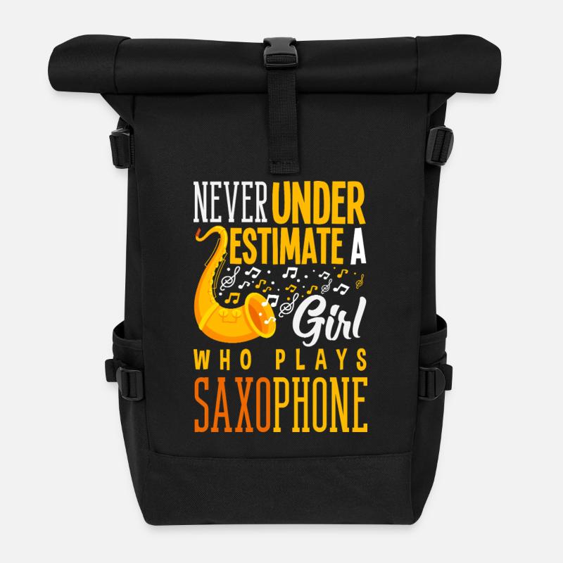 Saxofon - Rolltop Rucksack - Schwarz