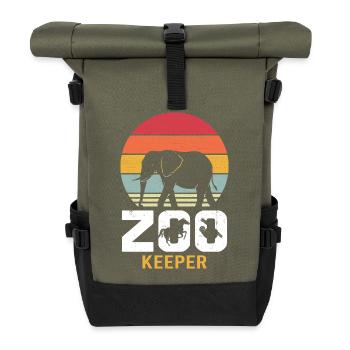 Zoo Gardien de zoo Gardien de zoo Vintage Zoo Wildlife - Sac à dos roll top - olive/noir - Devant