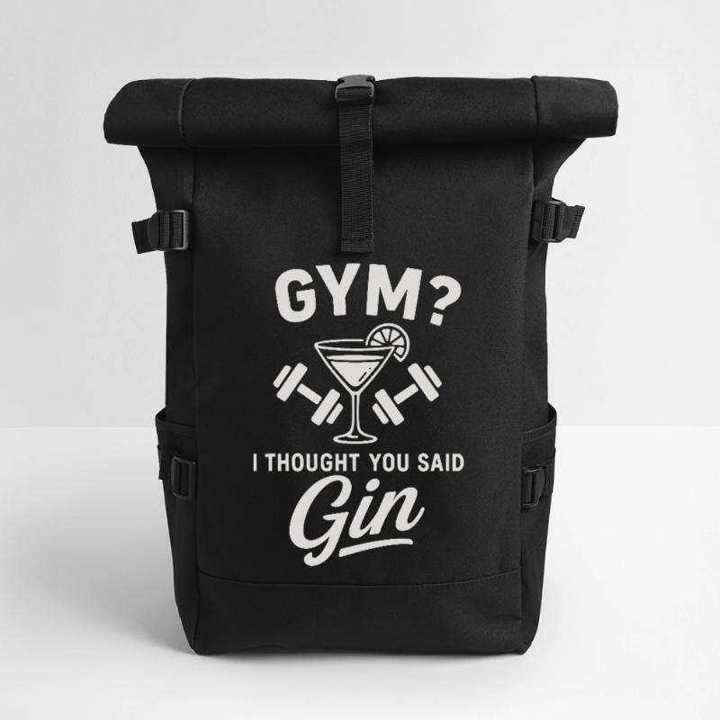 Gym oder Gin ? Rolltop Rucksack