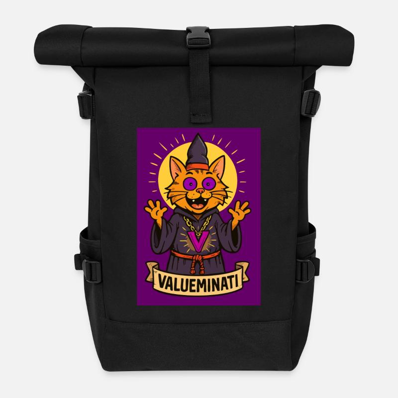 Chat culte magique des Valueminati - Sac à dos roll top - noir