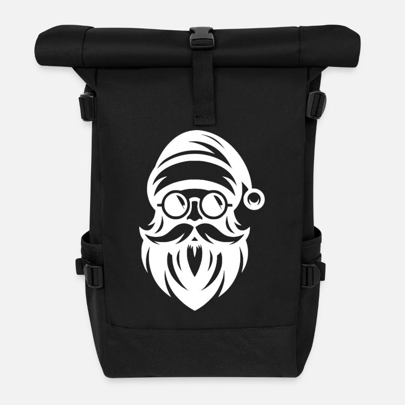 Ho Ho Hipster Weihnachtsmann Tattoo Style - Rolltop Rucksack - Schwarz