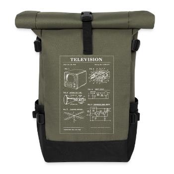 Plan de télévision rétro - Sac à dos roll top - olive/noir - Devant