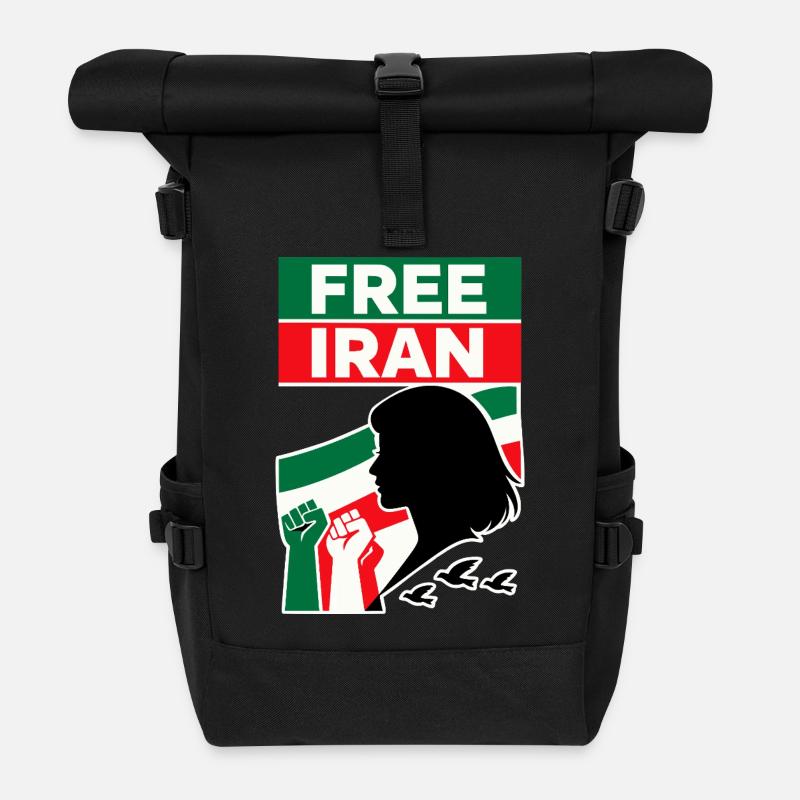 Free iran - Roll Top Backpack - black