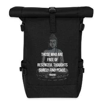 Peaceful Mind Buddha Quote - Sac à dos roll top - noir - Devant