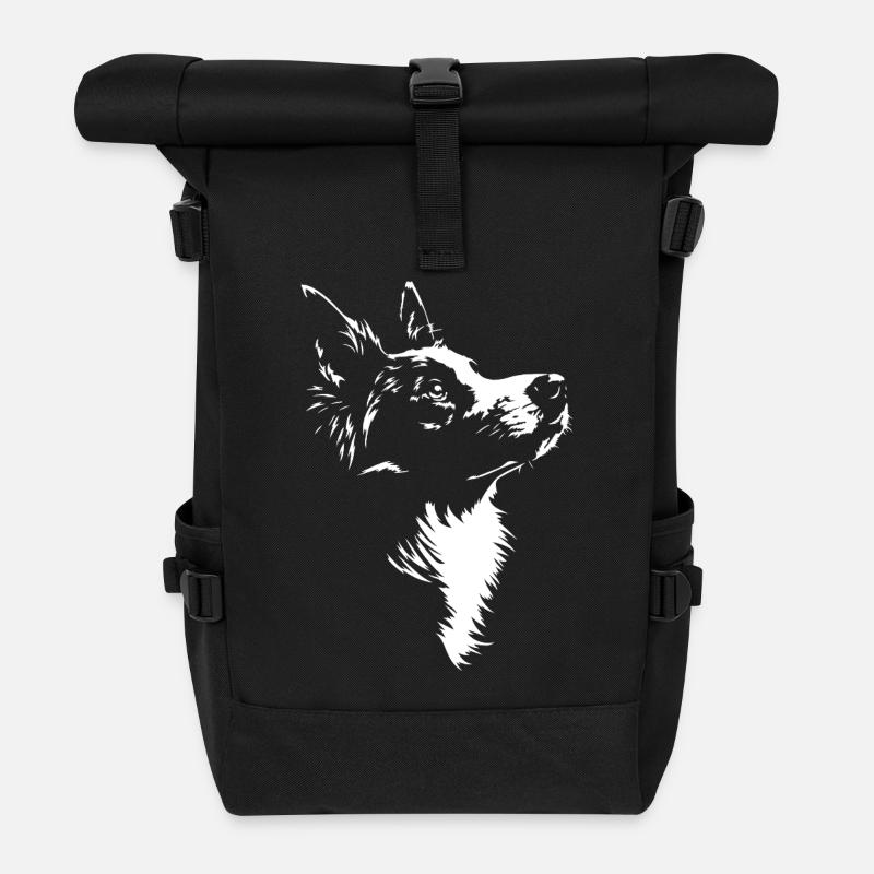 Border Collie Silhouette Hütehunde Hunde Wilsigns - Rolltop Rucksack - Schwarz