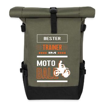 Bester Motoball Trainer Motoballtrainer Training - Rolltop Rucksack - Olive/Schwarz - Vorne