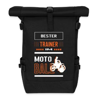 Bester Motoball Trainer Motoballtrainer Training - Rolltop Rucksack - Schwarz - Vorne