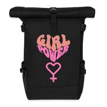 GIRL POWER – CŒUR DE FORCE ! ♀ SŒURS FILLES - Sac à dos roll top - noir - Devant