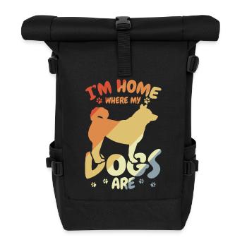 Je suis chez moi où sont mes chiens - Sac à dos roll top - noir - Devant