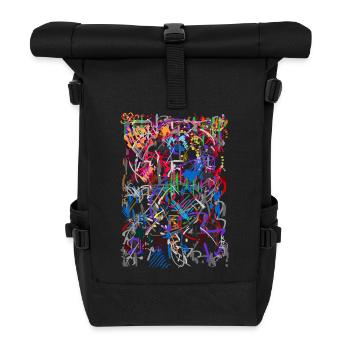 Abstract - Roll Top Backpack - black - Front