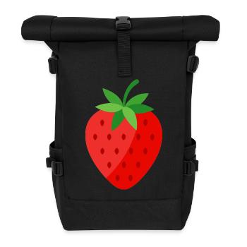 strawberry - Roll Top Backpack - black - Front