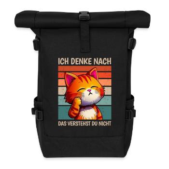 Katze Spruch Lustig Sarkasmus Meme - Rolltop Rucksack - Schwarz - Vorne
