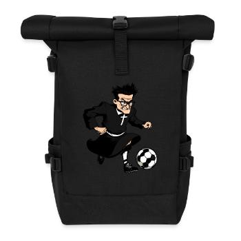 Fussballer Pfarrer - Rolltop Rucksack - Schwarz - Vorne