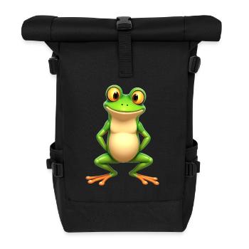 Frog Costume Tree Frog Funny Red-Eyed Tree Frog - Roll Top Backpack - black - Front