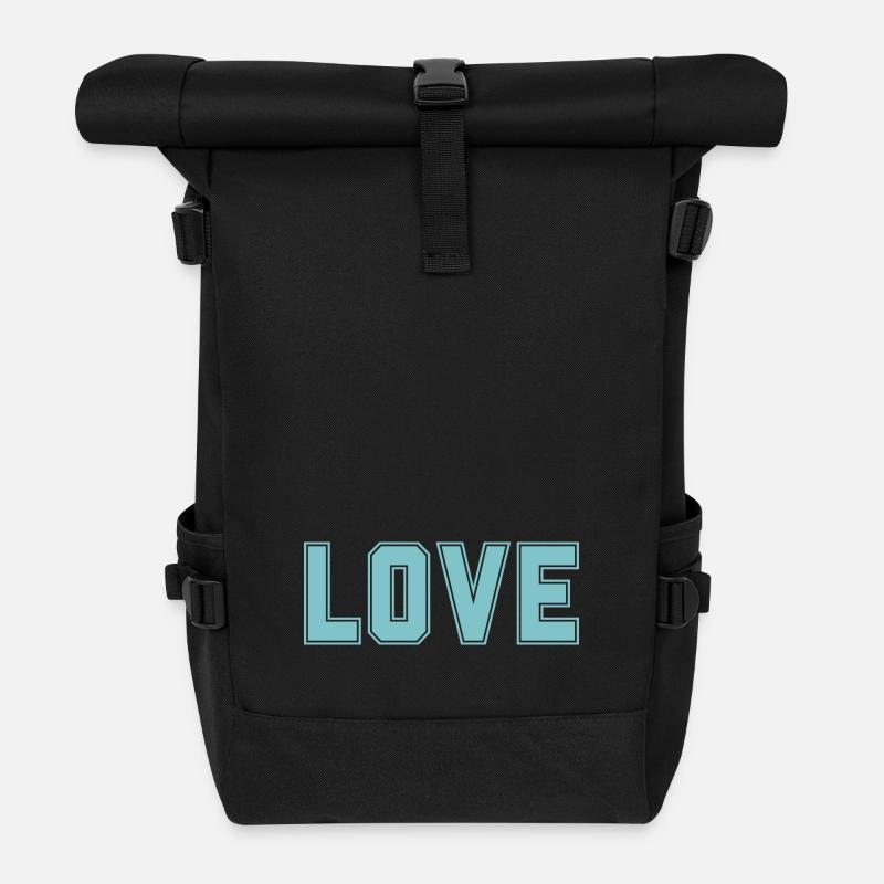 L’AMOUR est le plus important + le plus fort de l’univers - Sac à dos roll top - noir