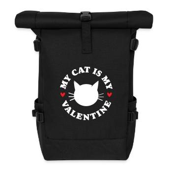 My Cat is my Valentine - Roll Top Backpack - black - Front