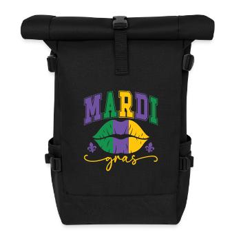 Mardi Gras Lippen - Rolltop Rucksack - Schwarz - Vorne
