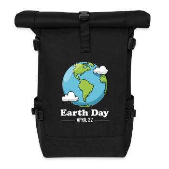Tag der Erde 22. April - Rolltop Rucksack - Schwarz - Vorne
