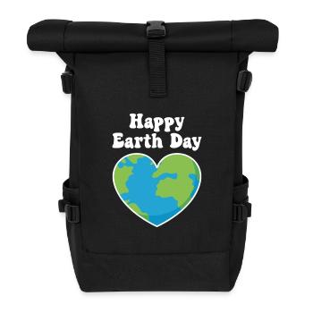 Happy Earth Day - Roll Top Backpack - black - Front