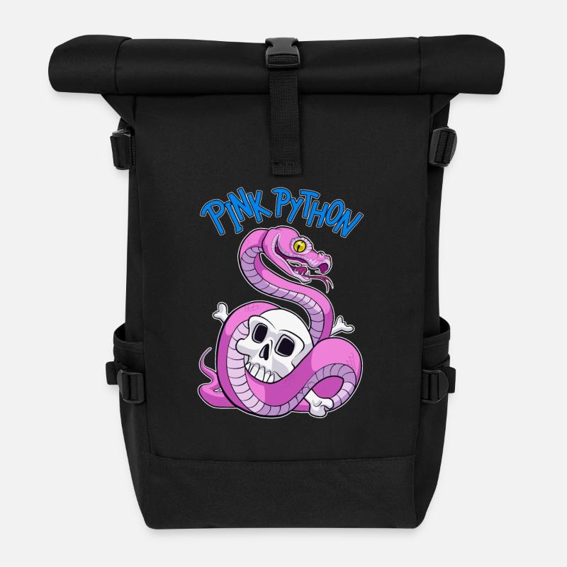 Pink Python (Blue) - Rolltop Rucksack - Schwarz