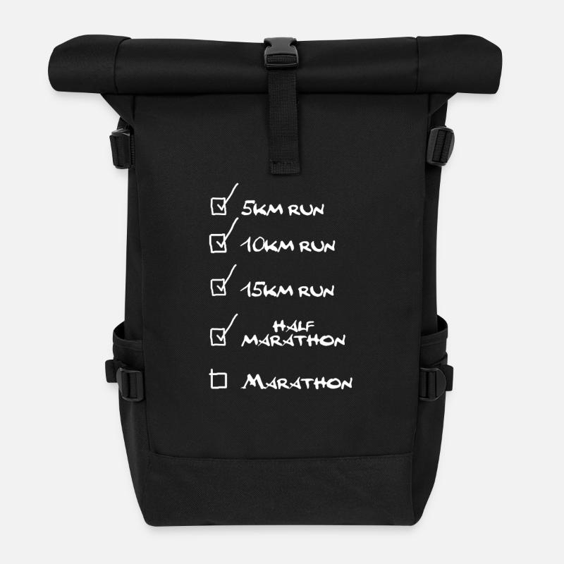 Halbmarathon Liste - Rolltop Rucksack - Schwarz
