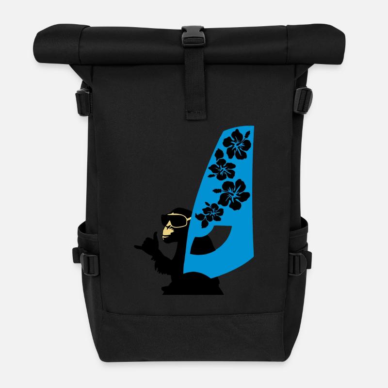 windsurfer - Rolltop Rucksack - Schwarz