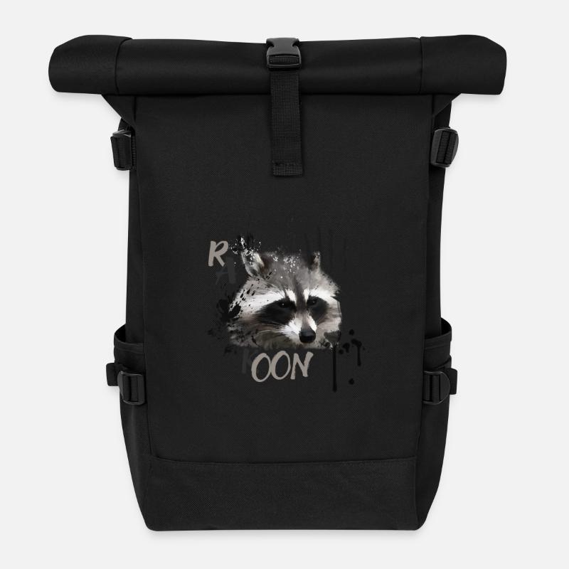 racoon - Sac à dos roll top - noir