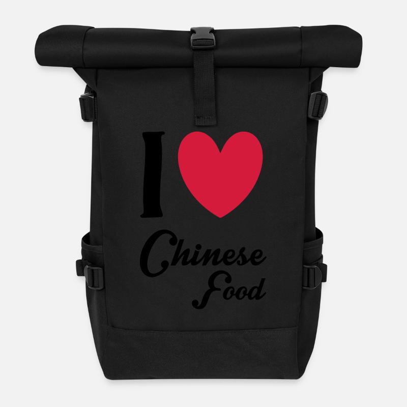 Chinese Food - Rolltop Rucksack - Schwarz
