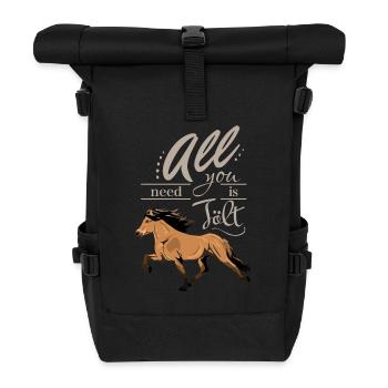 All you need is Tölt - Braunfalbe Tölter - Rolltop Rucksack - Schwarz - Vorne