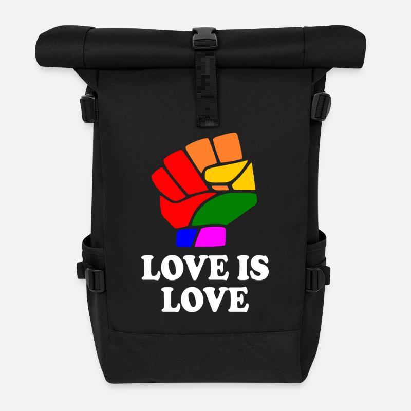 Love is love - Rolltop Rucksack - Schwarz