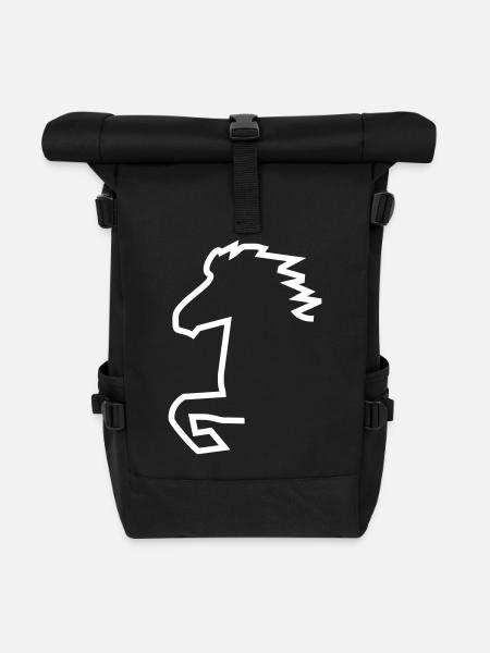 Islandpferd - Rolltop Rucksack - Schwarz
