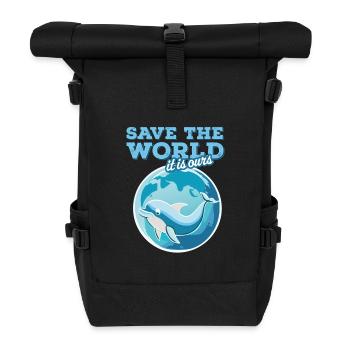 save the world - Rolltop Rucksack - Schwarz - Vorne