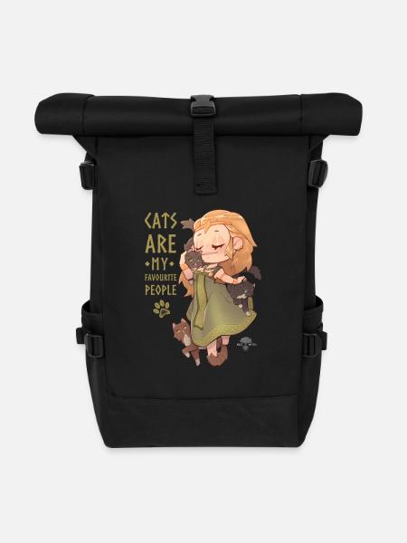 Freyja - Roll Top Backpack - black