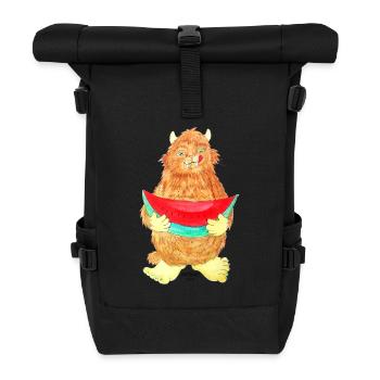 Wassermelone Monster - Rolltop Rucksack - Schwarz - Vorne