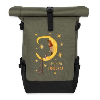 Vivez votre rêve - Sac à dos roll top - olive/noir - Devant