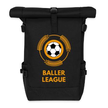 baller league soccer soccer - Roll Top Backpack - black - Front